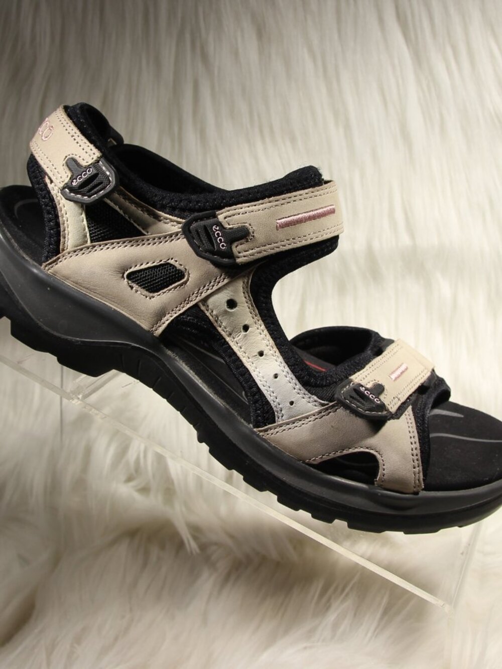 ECCO Yucatan Womens Sandals Size EU 38  Beige Nubuck Outdoor Walking Shoes READ